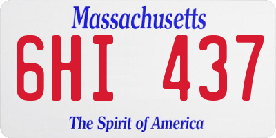 MA license plate 6HI437