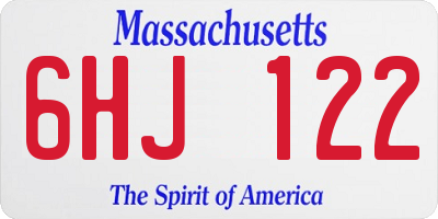 MA license plate 6HJ122