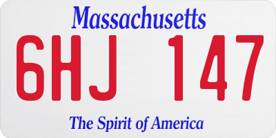 MA license plate 6HJ147