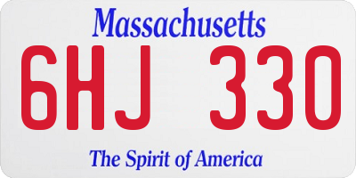 MA license plate 6HJ330