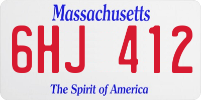 MA license plate 6HJ412