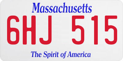 MA license plate 6HJ515