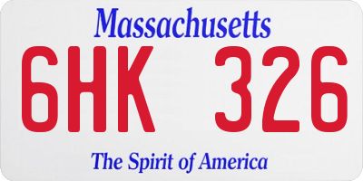 MA license plate 6HK326