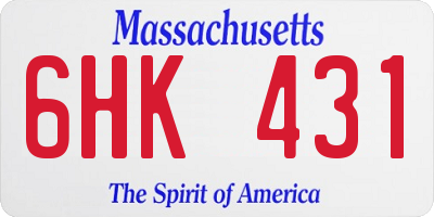 MA license plate 6HK431