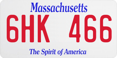 MA license plate 6HK466