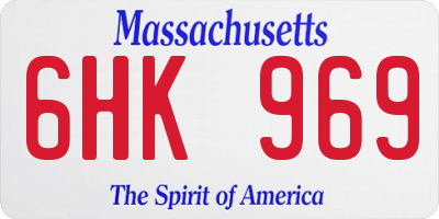 MA license plate 6HK969