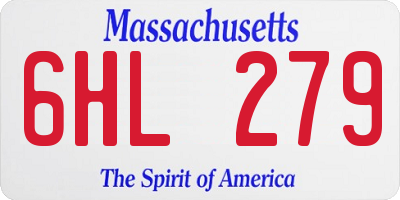 MA license plate 6HL279