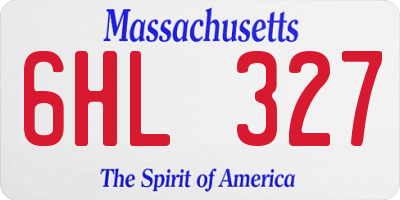 MA license plate 6HL327