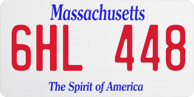 MA license plate 6HL448