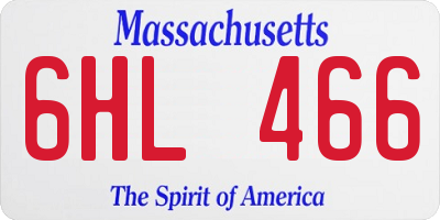 MA license plate 6HL466