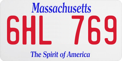 MA license plate 6HL769
