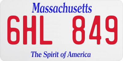 MA license plate 6HL849