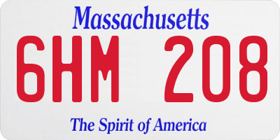 MA license plate 6HM208