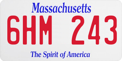 MA license plate 6HM243