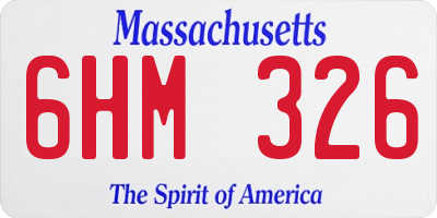MA license plate 6HM326
