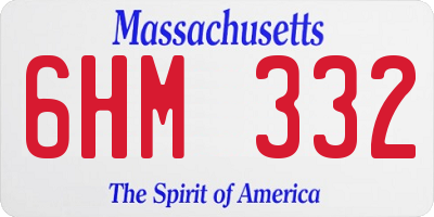 MA license plate 6HM332
