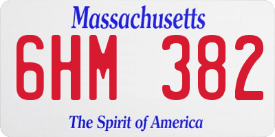 MA license plate 6HM382