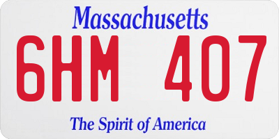 MA license plate 6HM407