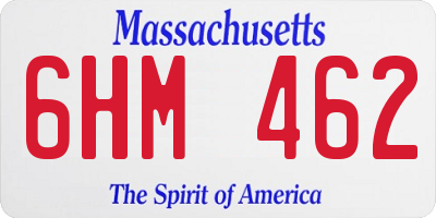 MA license plate 6HM462
