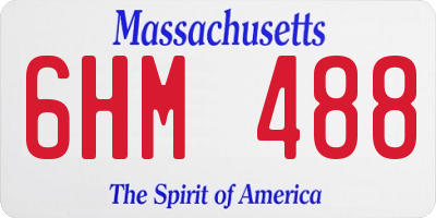 MA license plate 6HM488