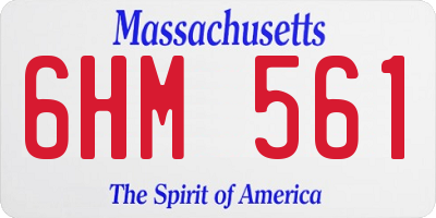 MA license plate 6HM561