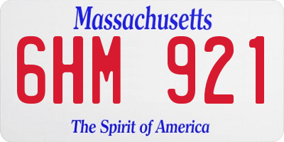 MA license plate 6HM921