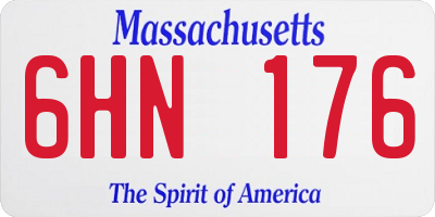 MA license plate 6HN176