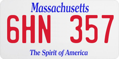 MA license plate 6HN357