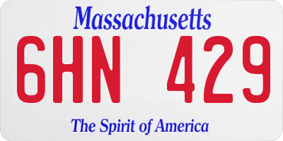 MA license plate 6HN429