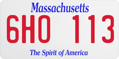 MA license plate 6HO113