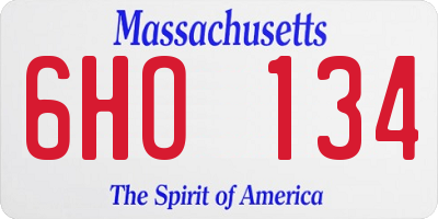 MA license plate 6HO134