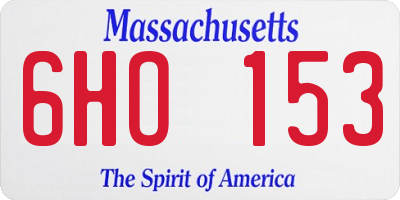 MA license plate 6HO153