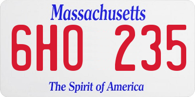MA license plate 6HO235