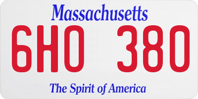 MA license plate 6HO380