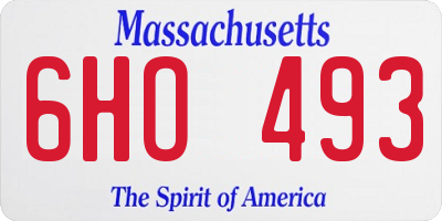 MA license plate 6HO493
