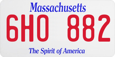 MA license plate 6HO882