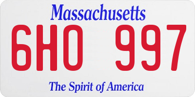 MA license plate 6HO997