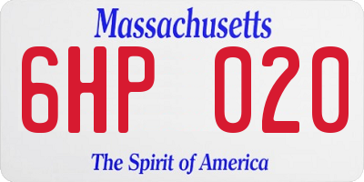 MA license plate 6HP020