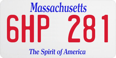 MA license plate 6HP281