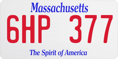 MA license plate 6HP377