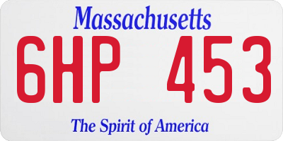 MA license plate 6HP453