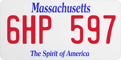 MA license plate 6HP597