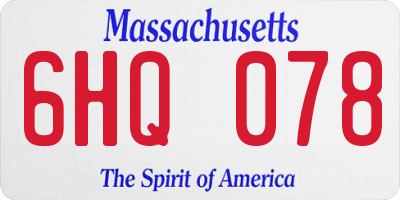 MA license plate 6HQ078