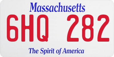 MA license plate 6HQ282