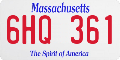 MA license plate 6HQ361