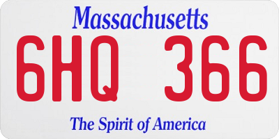 MA license plate 6HQ366
