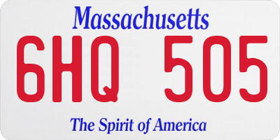 MA license plate 6HQ505