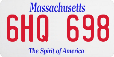 MA license plate 6HQ698