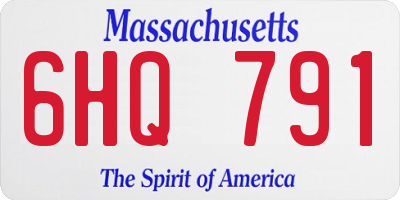 MA license plate 6HQ791