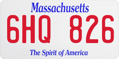 MA license plate 6HQ826